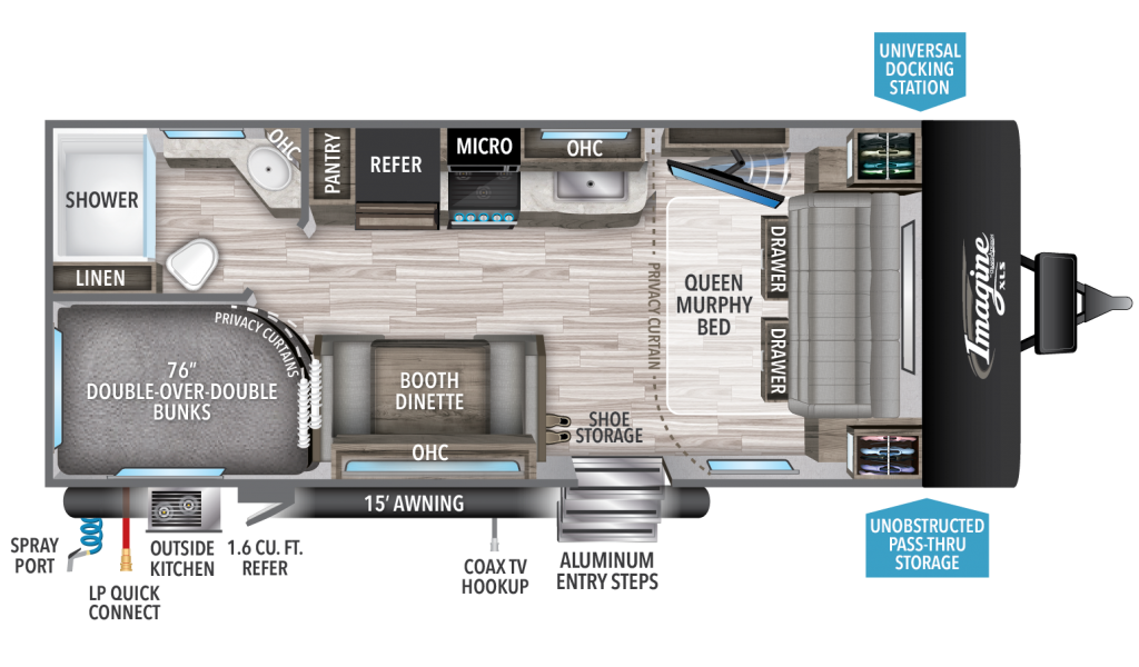 2021 grand design imagine 2400bh bunk beds travel trailer